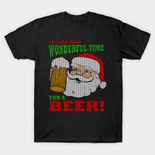 Funny Beer Ugly Christmas Sweater Most Wonderful Time for a Beer T-Shirt